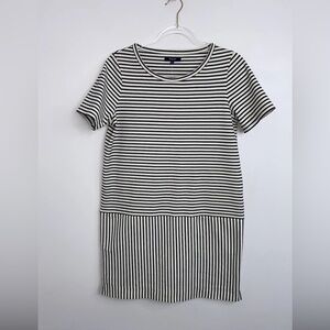 Madewell Stripe Dockside Shift T-Shirt Dress Women’s Sz Small Navy White